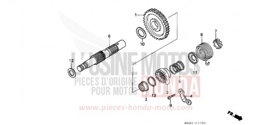 KICK STARTER SPINDLE NX650K de 1989